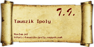 Tauszik Ipoly névjegykártya